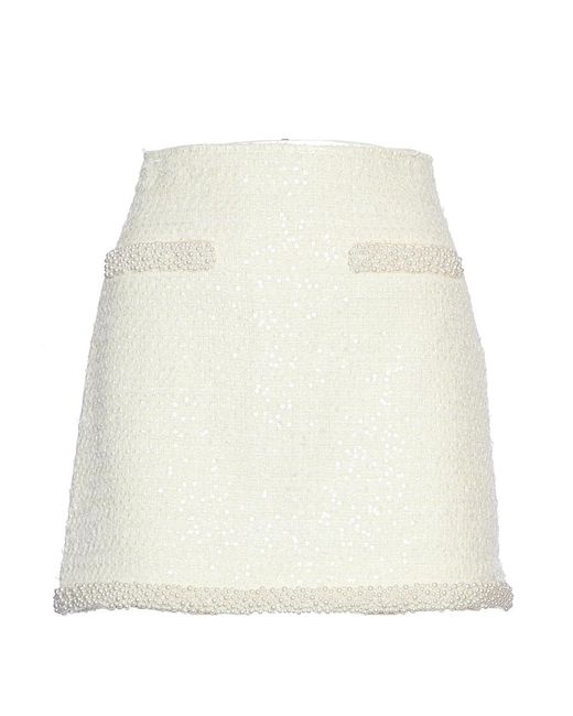 Self-Portrait Short Skirts in White | Lyst