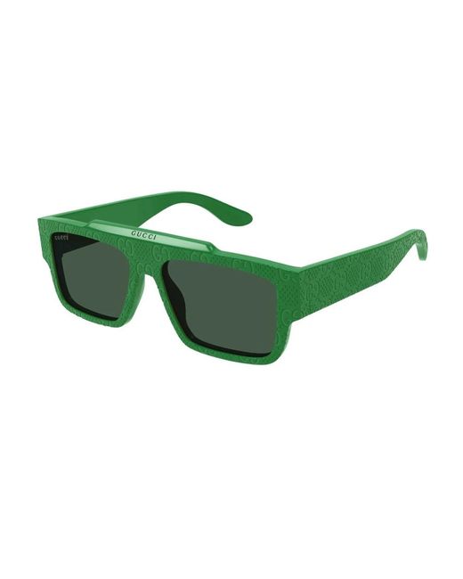 Gucci Green Gg1460S Linea Lettering Sunglasses for men