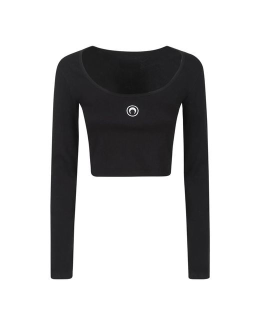 MARINE SERRE Long Sleeve Tops in het Black