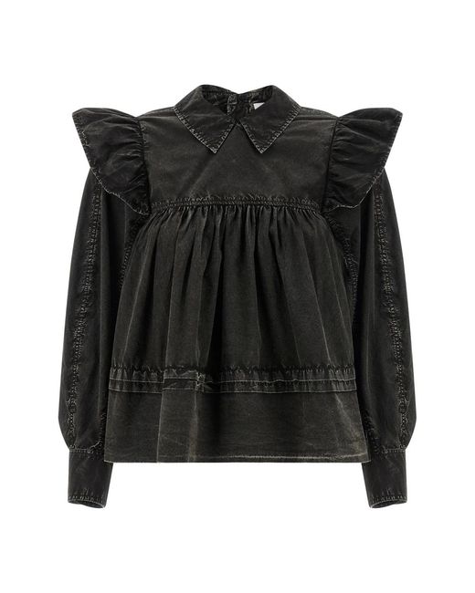 Ganni Black Blouses