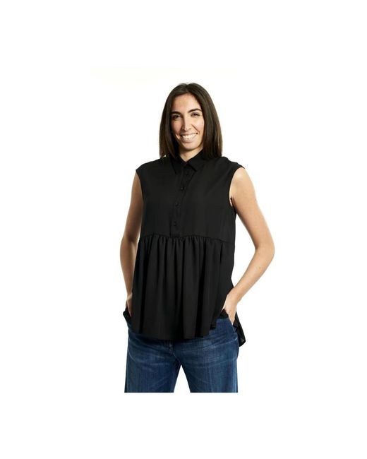 Manila Grace Black Blouses