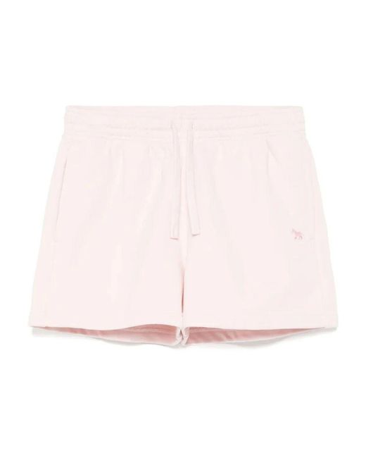 Maison Kitsuné Pink Fox Patch Jog Shorts