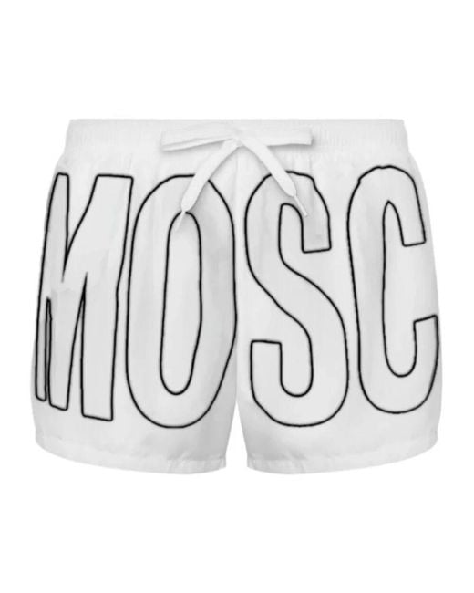 Moschino Herren Badeboxer Mit 360° Geprägten Buchstaben in Metallic für Herren