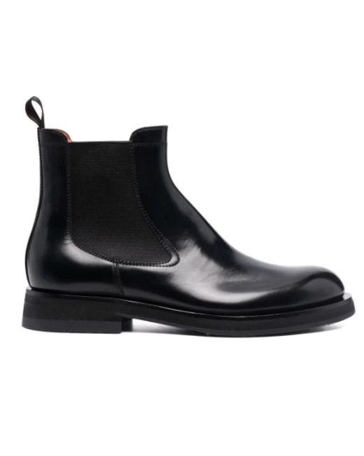 Santoni Doppel-Schnallen Lederstiefel in Black für Herren