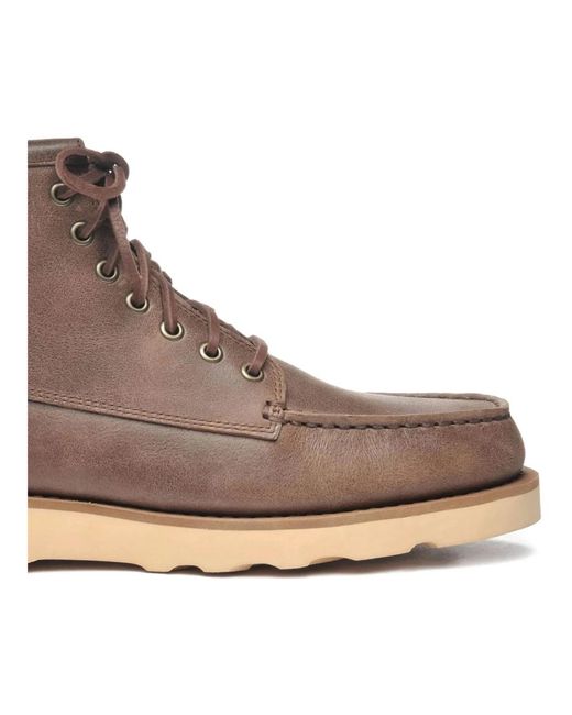 Sebago Brown Lace-Up Boots for men