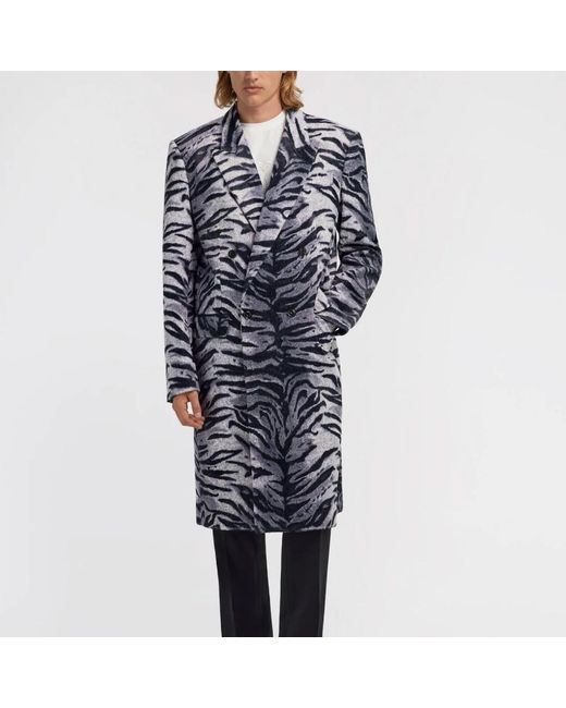 Roberto Cavalli Blue Double-Breasted Coats for men