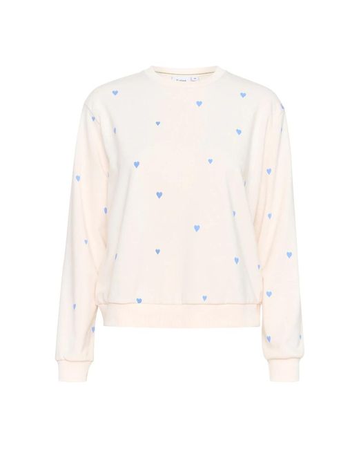 Saint Tropez Ice Provence Heart Sweatshirt in het White
