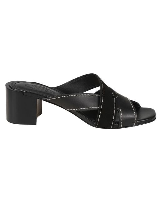 Tod's Black Heeled Mules