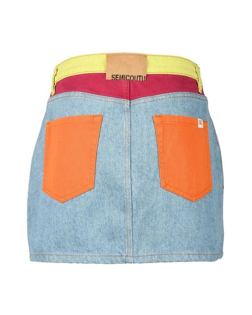 Semicouture Pink Denim Skirts