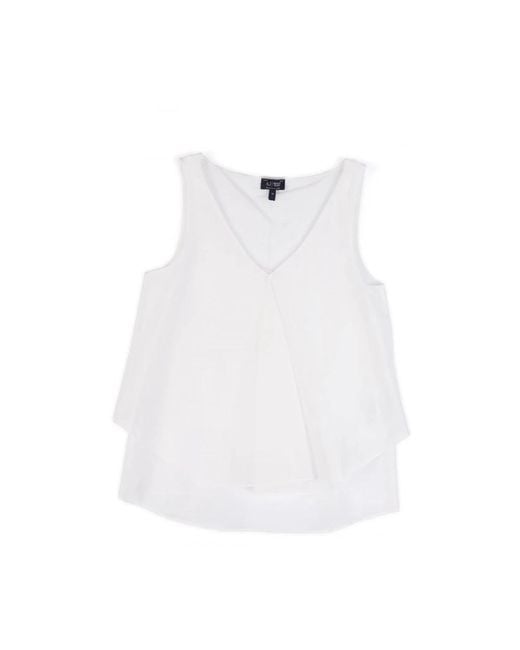 Armani White Sleeveless Tops