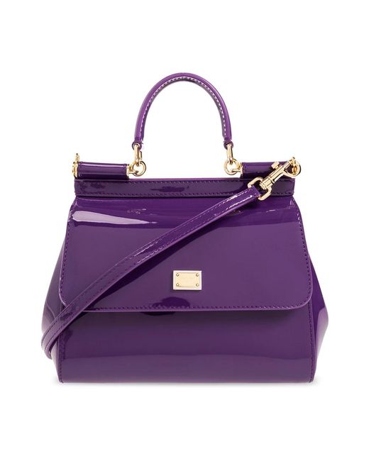 Sicily medium bag di Dolce & Gabbana in Purple
