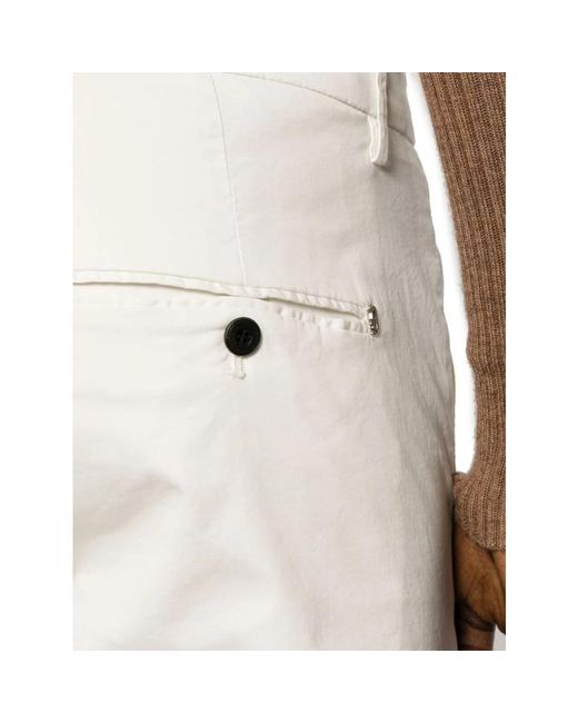 Dondup White Slim-Fit Trousers for men