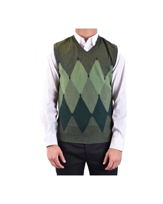 Kangra Green Sleeveless Jumpers for men