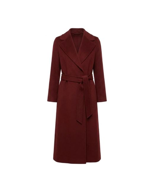 Max Mara Red Belted Coats