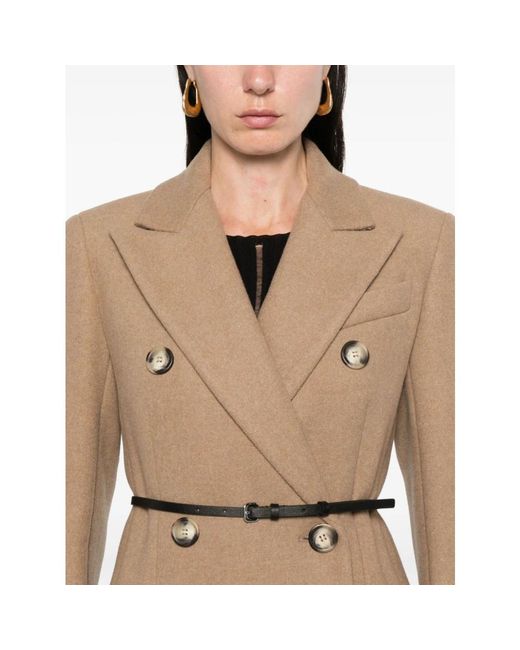 Sportmax Natural Double-Breasted Coats