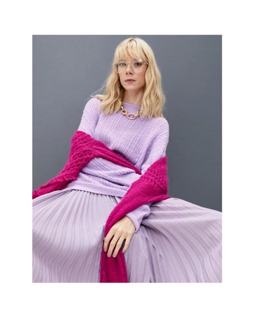 Twinset Purple Round-Neck Knitwear