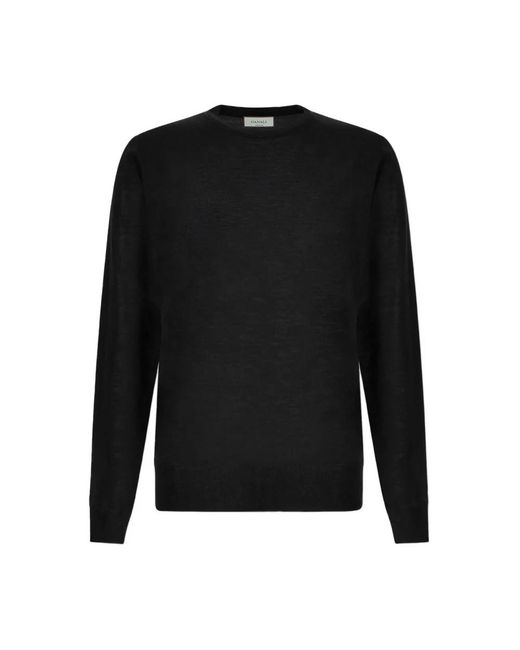 Canali Black Round-Neck Knitwear for men