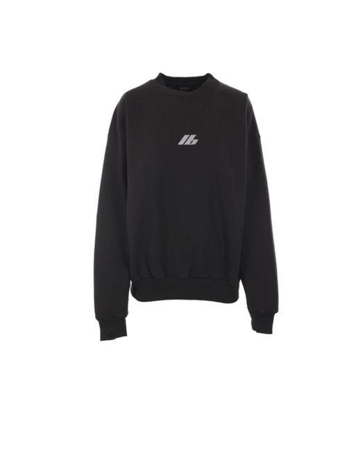 Balenciaga Black Schwarzer oversize-pullover mit reflektierendem logo