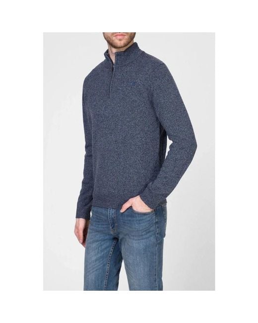 Hackett Lamswollen Half-Zip in het Blue voor heren