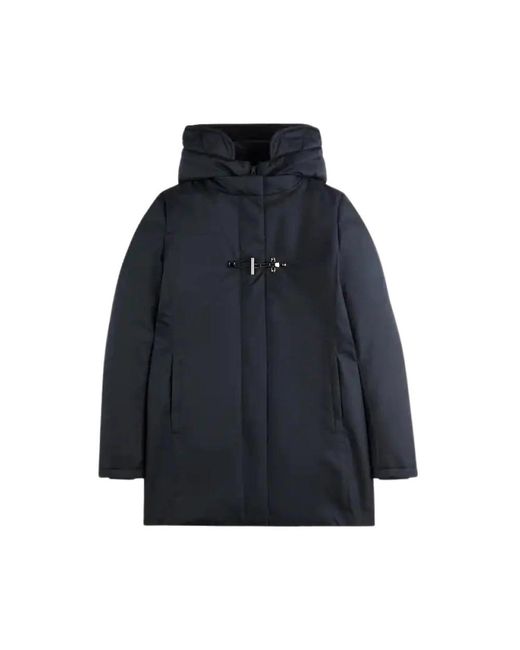 Fay Jassen ,Blauw ,Polyester Technische Gabardine Toggle Coat in het Blue
