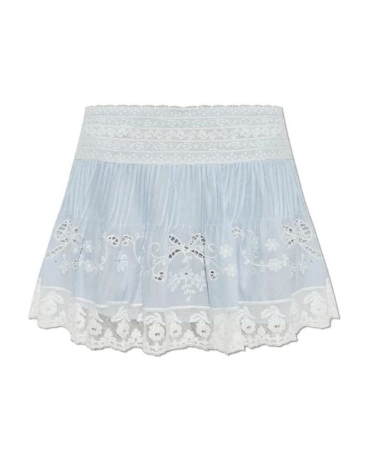 LoveShackFancy Rokken ,Blauw ,Katoen Levant Skirt in het Blue