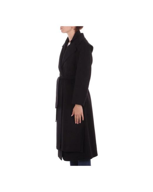 Manila Grace Spolverino Coat in het Black