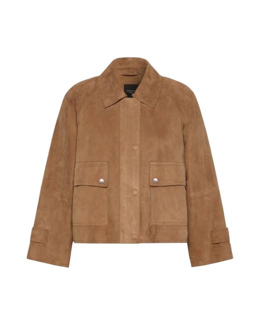 Weekend by Maxmara Soft Suede Jacket in het Brown
