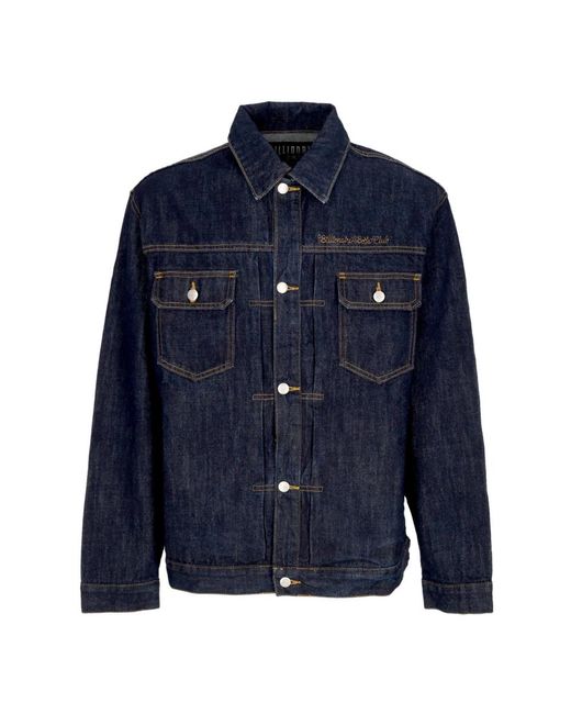 Billionaire Jassen ,Blauw ,Denim Denim Jack Script in het Blue voor heren