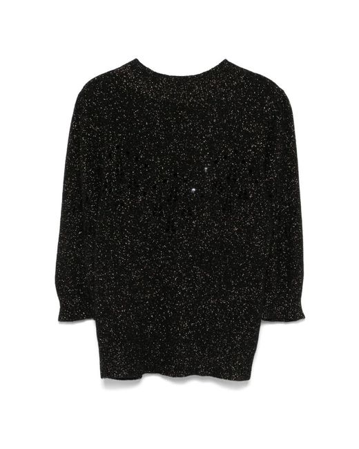 Twinset Black Schwarzer und goldener lurex-strick