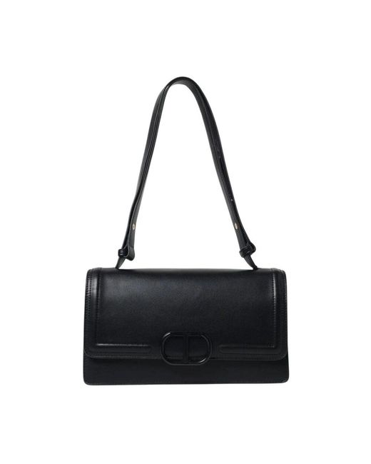 Twinset Black Blau Doublec Verschluss Schultertasche