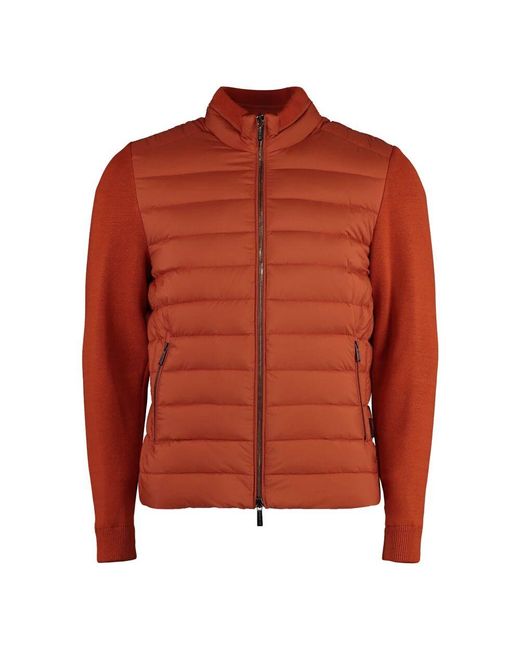 Moorer Daunenjacke Mit Gestricktem Kragen in Red für Herren