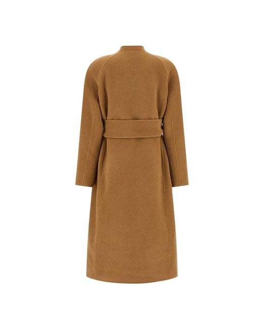 Khaite Jassen ,Bruin ,Wol Deena Double-Sided Wool Coat in het Natural