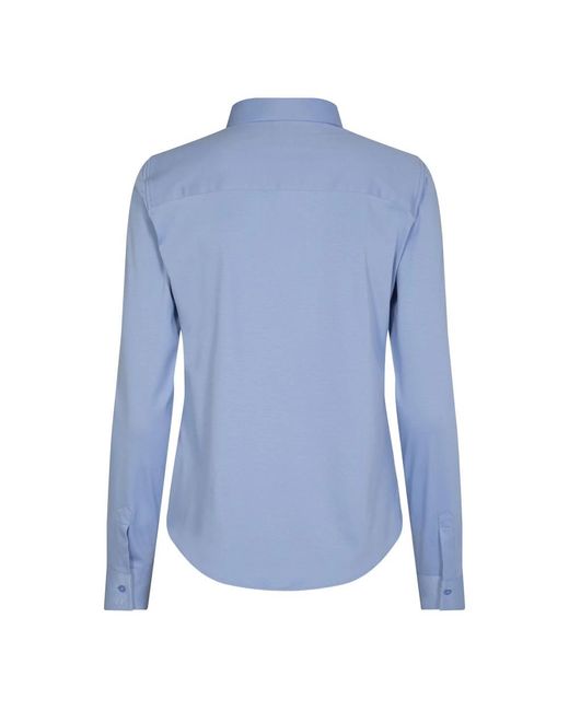 Mos Mosh Overhemden ,Blauw ,Katoen Blauw Jersey Shirt Tina Bel Air in het Blue