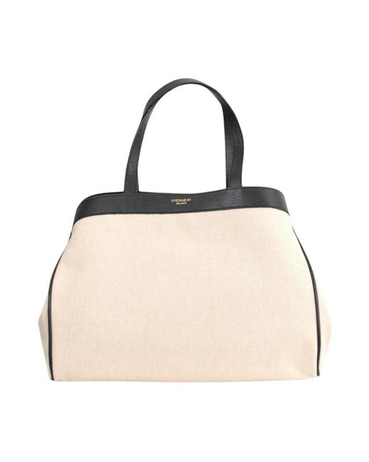 Avenue 67 Natural Schwarze leder tasche frühling sommer