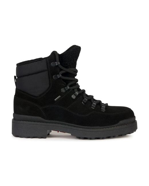 Geox Black Lace-Up Boots