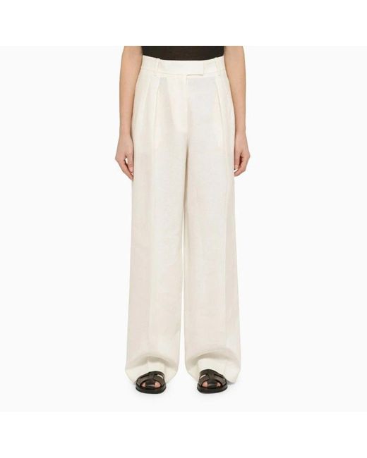 The Row White Wide Trousers