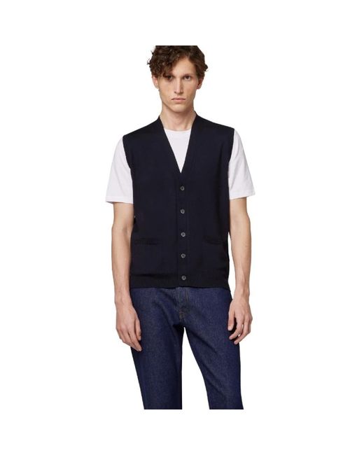 Alpha Studio Blue Waistcoats for men