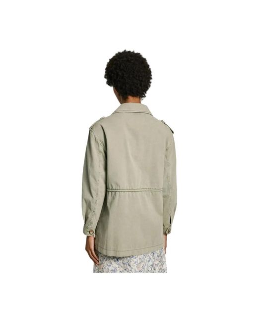 Pepe Jeans Jassen ,Groen ,Katoen Annie Militair Jack in het Gray