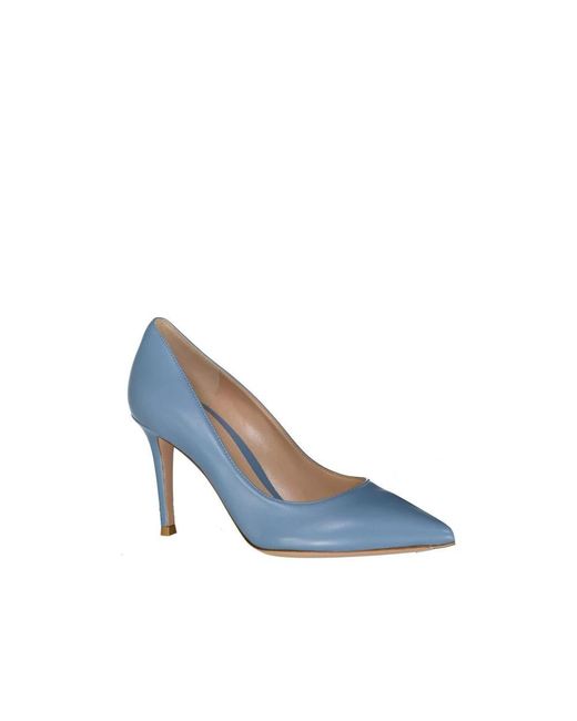 Gianvito Rossi Blue Leather Pumps