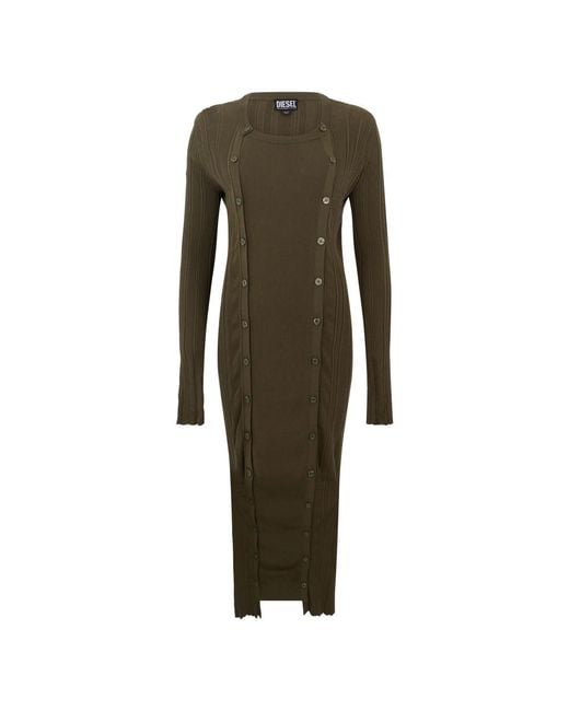 DIESEL Green Knitted Dresses