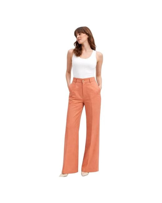 Erika Cavallini Semi Couture Orange Wide Trousers