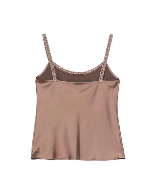 D.exterior Brown Sleeveless Tops