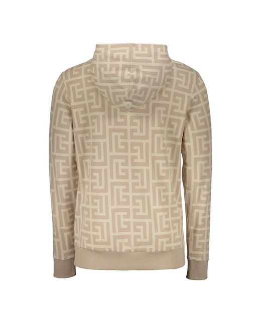 Balmain Hoodies & Sweatvesten ,Katoen Gebreide Katoenen Hoodie Met Kangoeroezak in het Natural voor heren