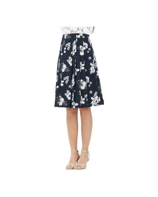 Max Mara Blue Blauer blumen midi rock elegant frühling