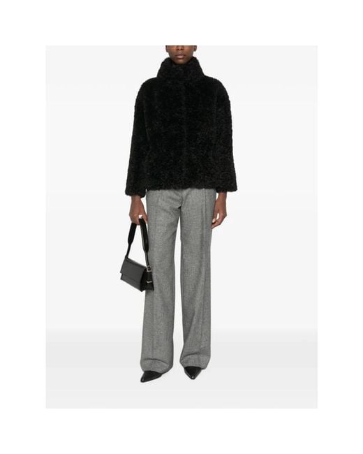 Herno Black Faux Fur & Shearling Jackets