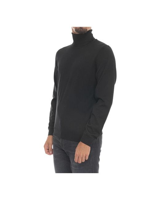 Boss Turtleneck Pullover Met Logo in het Black voor heren