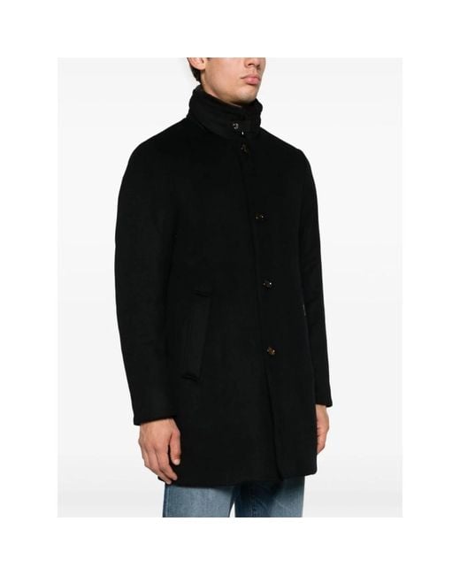 Moorer Black Single-Breasted Coats for men