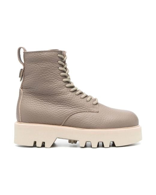 Furla Gray Lace-Up Boots