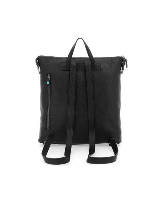 Gabs Black Eleganter leder rucksack mit reißverschluss