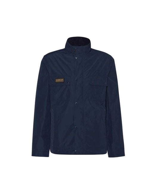 Barbour Blaue Nylonjacke Mit Reißverschluss in Blue für Herren